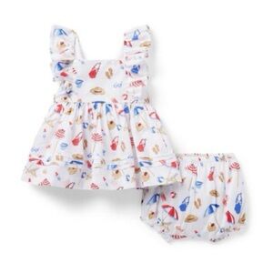 This is a Janie and Jack Baby Beach Icon Matching Set